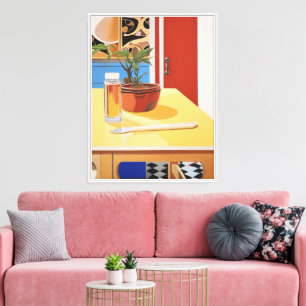 Lienzo Sunny Pop Art Potant Planta Todavía Vida