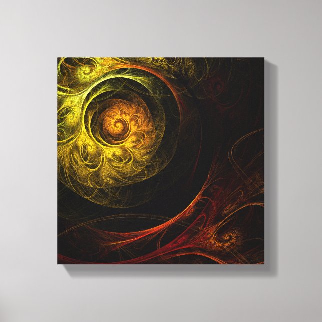 Lienzo Sunrise Floral Red Abstract Black and White (Anverso)