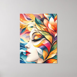 Lienzo Sunrise Mosaic Female Portrait