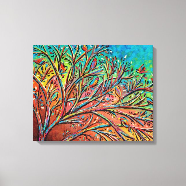 Lienzo Sunrise Treetop Birds II (Anverso)
