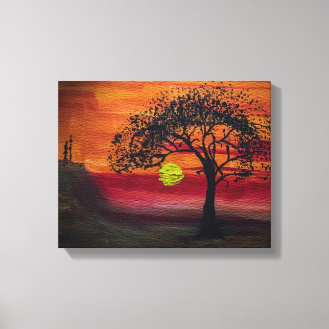 Lienzo Sunset africano (Anverso)