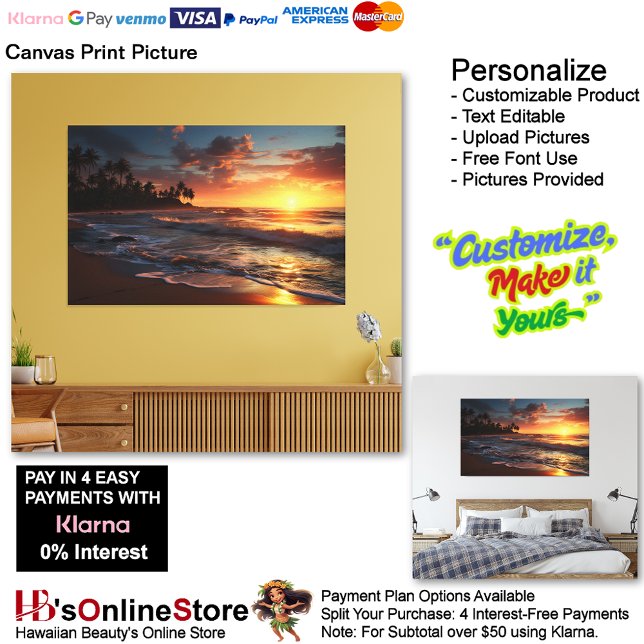 Lienzo Sunset Beach Canvas Imprimir imagen 3 (Sunset Beach Canvas Print Picture 3.)
