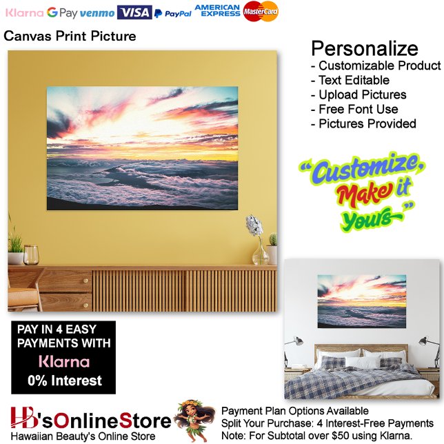 Lienzo Sunset Beach Canvas Print Picture 39 (Sunset Beach Canvas Print Picture 39.)