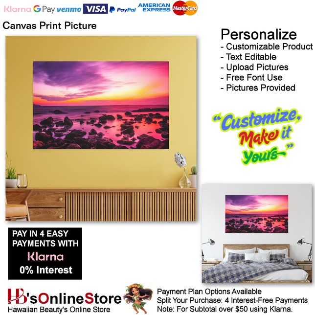 Lienzo Sunset Beach Canvas Print Picture 42 (Sunset Beach Canvas Print Picture 42.)