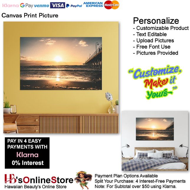 Lienzo Sunset Beach Canvas Print Picture 52 (Sunset Beach Canvas Print Picture 52.)