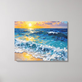Lienzo Sunset Beach Premium Wrapi Canvas Wall Art