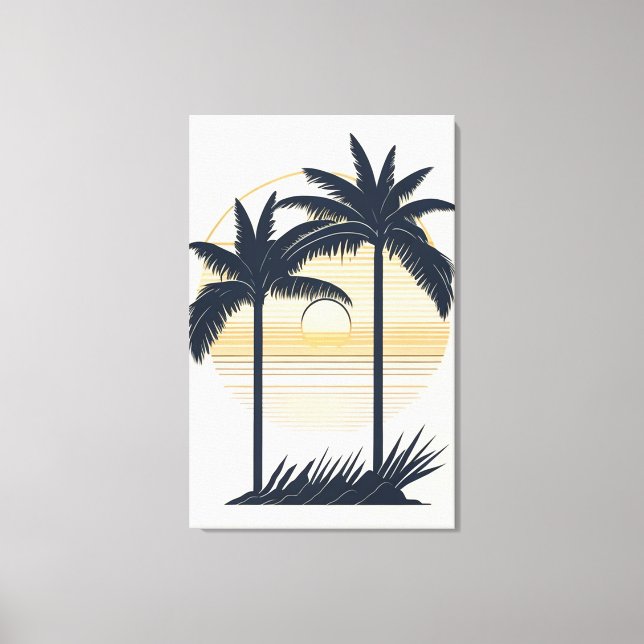 Lienzo Sunset Beach View Wall Art (Anverso)