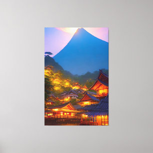 Lienzo Sunset de aldea indonesia