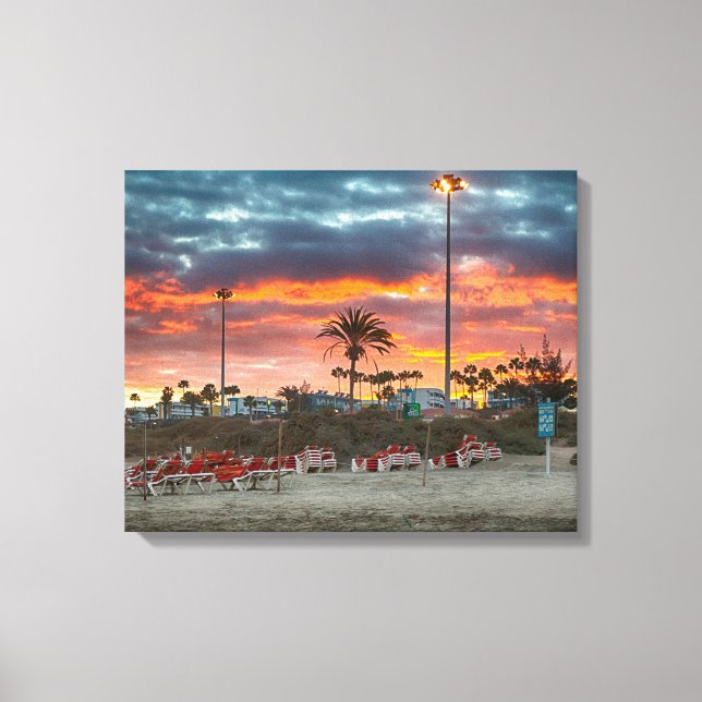 Lienzo Sunset de Maspalomas (Anverso)