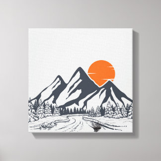 Lienzo Sunset de montaña tranquila