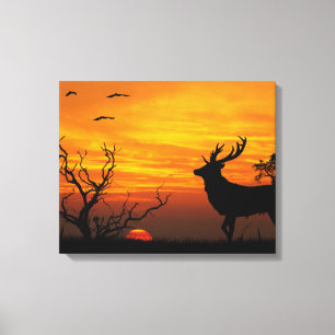Lienzo Sunset Deer