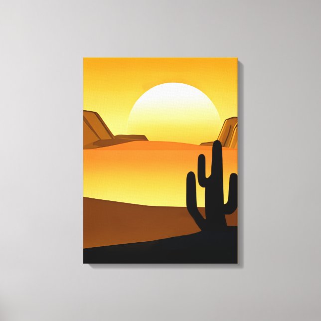 Lienzo Sunset del desierto del Suroeste con las Mesas (Anverso)