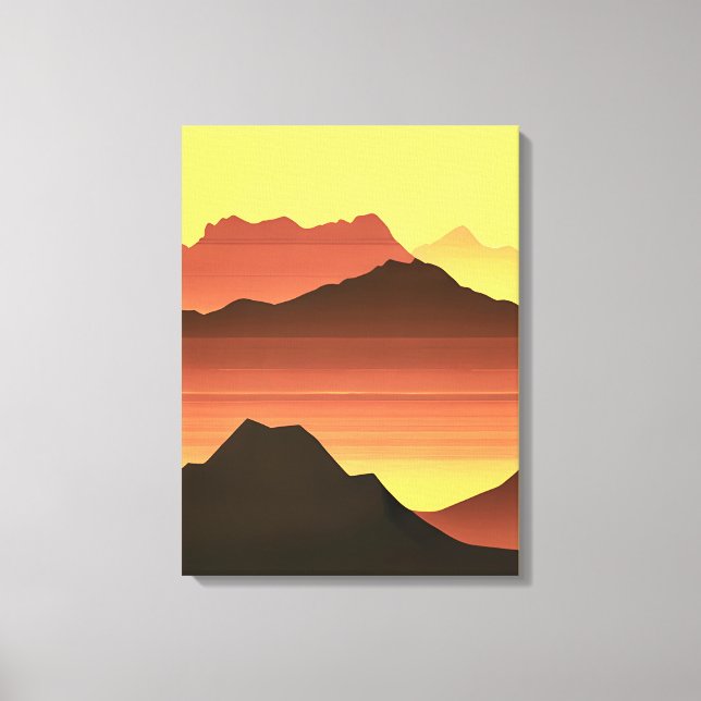 Lienzo Sunset del desierto del Suroeste con montañas (Anverso)