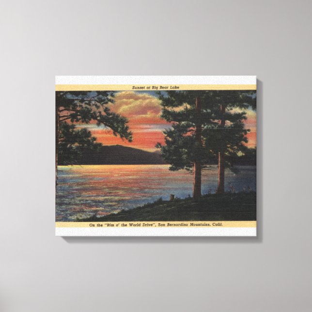 Lienzo Sunset en el lago Big Bear (Anverso)