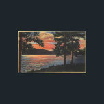 Lienzo Sunset en el lago Big Bear<br><div class="desc">Big Bear Lake, California - Sunset at Big Bear Lake - Big Bear Lake, se creó en 1938. Esta imagen muestra escenas del lago Big Bear, CA.</div>