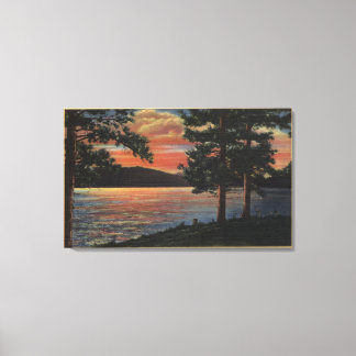 Lienzo Sunset en el lago Big Bear