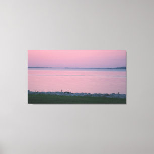 Lienzo Sunset en el lago Rend Illinois