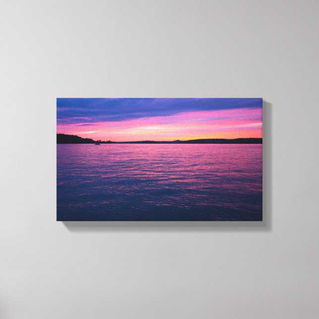 Lienzo Sunset en el lago Seneca, Ohio (Anverso)
