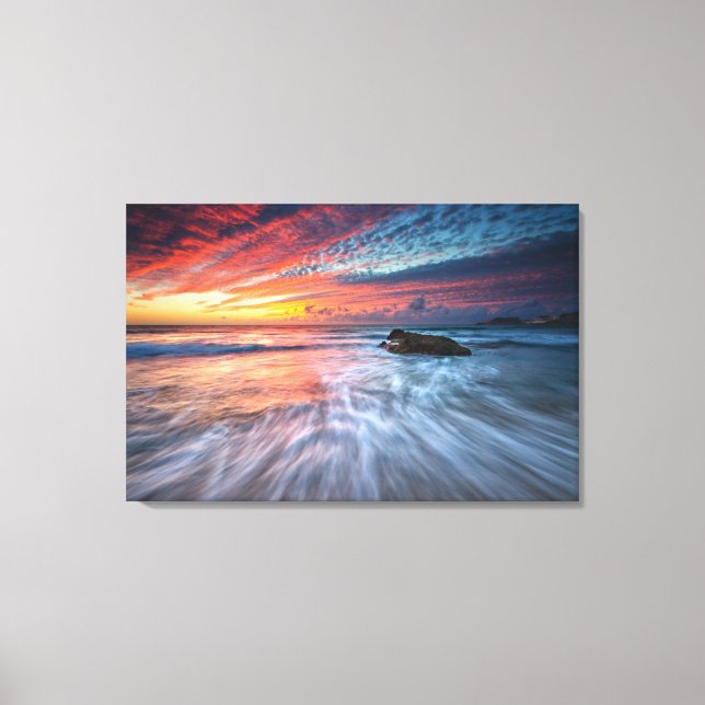 Lienzo Sunset espectacular | Playa de piedra, El (Anverso)