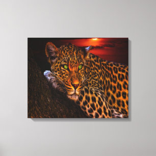 Lienzo Sunset Leopard