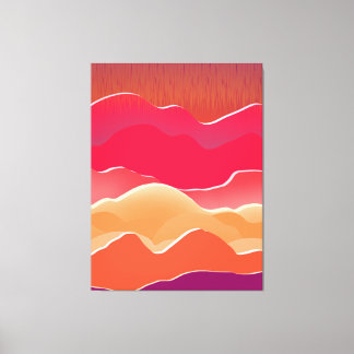Lienzo Sunset Peaks Moderno Paper Collage Art