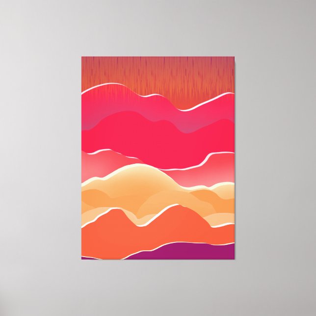 Lienzo Sunset Peaks Moderno Paper Collage Art (Anverso)