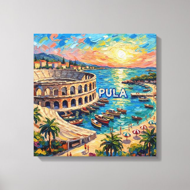 Lienzo Sunset Pula Arena Seaside Escape Canvas Art (Anverso)