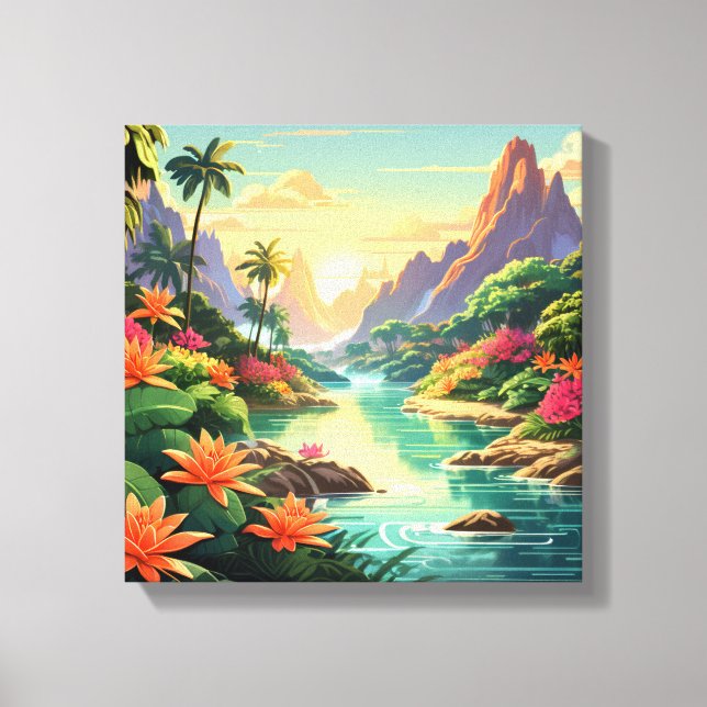 Lienzo Sunset Tropical Dreamy (Anverso)