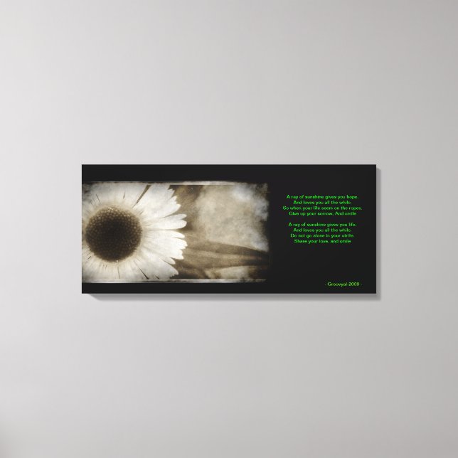 Lienzo Sunshine con poema (Anverso)