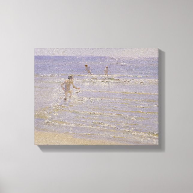 Lienzo Sunshine en Skagen: Boys Swimming, 1892 (Anverso)