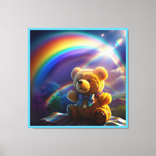 Lienzo Sunshine Rainbow Teddy Bear Wonderland