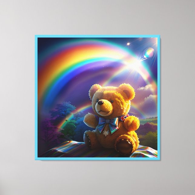 Lienzo Sunshine Rainbow Teddy Bear Wonderland (Anverso)