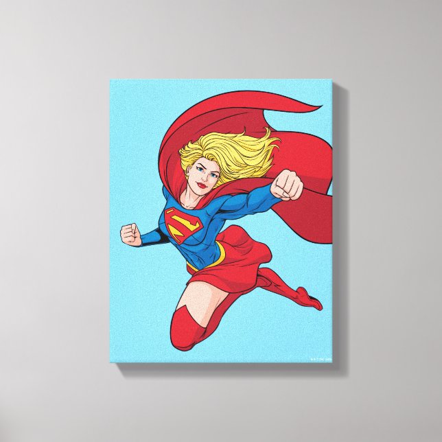 Lienzo Supergirl Volando hacia arriba Ilustracion (Anverso)