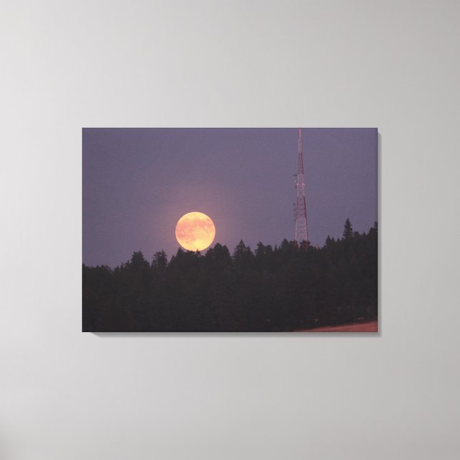 Lienzo Superluna de agosto sobre Paradise Ridge (Anverso)