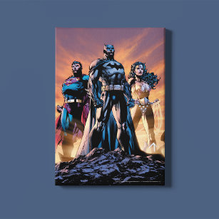 Lienzo Superman, Batman y la Trinidad de la Mujer Maravil