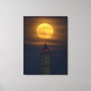 Lienzo Supermoon sobre el Monumento a Washington