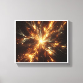 Lienzo Supernova Dorada Celestial de Lujo - Cósmico Abstr