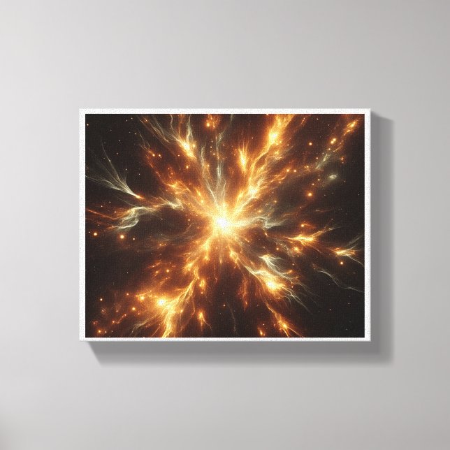 Lienzo Supernova Dorada Celestial de Lujo - Cósmico Abstr (Anverso)