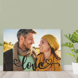 Lienzo Superposición de caligrafía de amor Foto personali