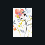 Lienzo Superposición de las flores - Flores Pastel de col<br><div class="desc">Superposición de flores I de Jennifer Goldberger. Flores y tallos de color acuático,  predominan los colores claros.</div>