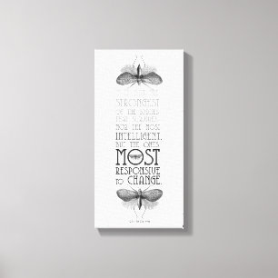 Lienzo Supervivencia de la cita de Darwin de la más