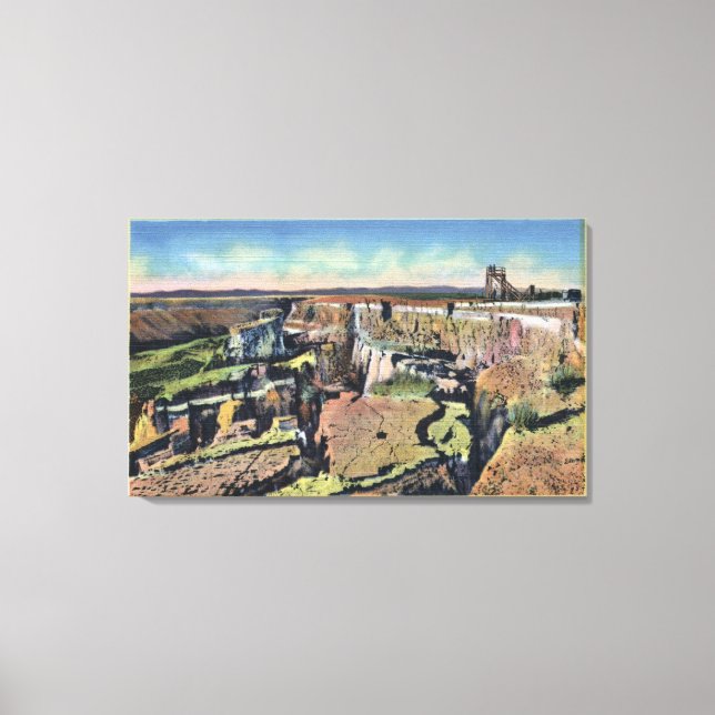 Lienzo Sur de Idaho - Famosa granja hundiéndose en Salmón (Anverso)