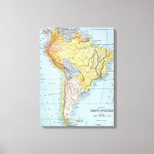 Lienzo SURAMÉRICA: MAPA, c1890