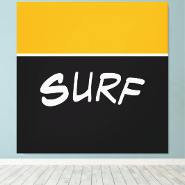 Lienzo SURF Fun Bright Golden Yellow Black Color Block