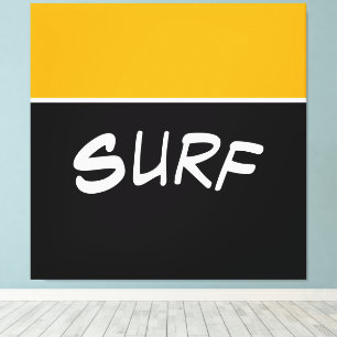 Lienzo SURF Fun Bright Golden Yellow Black Color Block