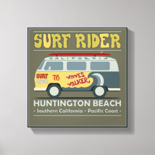 Lienzo Surf Rider Huntington Beach Poster