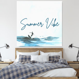 Lienzo Surf Watercolor Summer Vibe