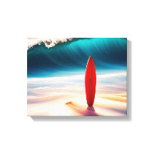 Surfboard vertical en arena