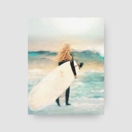 Lienzo Surfer Chica Ocean Waves | Casa de playa
