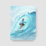 Lienzo Surfing Blue Barrel Wave Beach<br><div class="desc">Tinta de lienzo estirado de un surfista surfeando una ola de barril épico. Perfecto para una casa de playa y decoración de casa temática de surf. Arte por KL Stock</div>